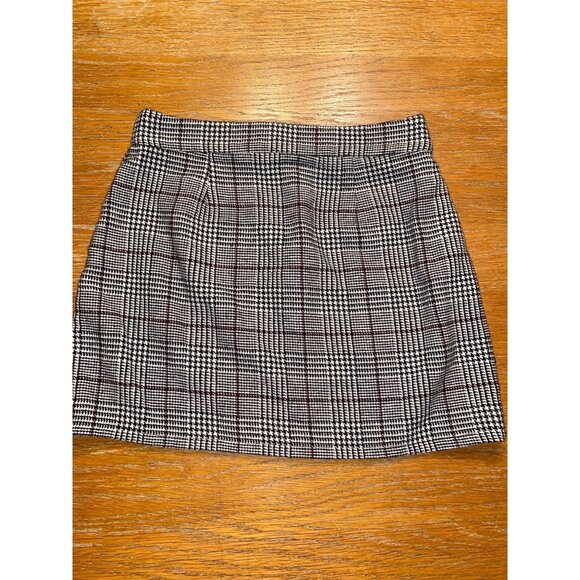 Vintage Plaid Mini Skirt With Zip & Button Closure - Picture 1 of 3